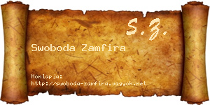 Swoboda Zamfira névjegykártya